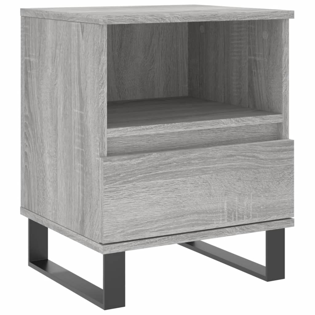 Comodini 2pz Grigio Sonoma 40x35x50 cm in Legno Multistrato