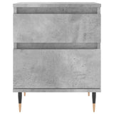 Comodini 2pz Grigio Cemento 40x35x50 cm in Legno Multistrato