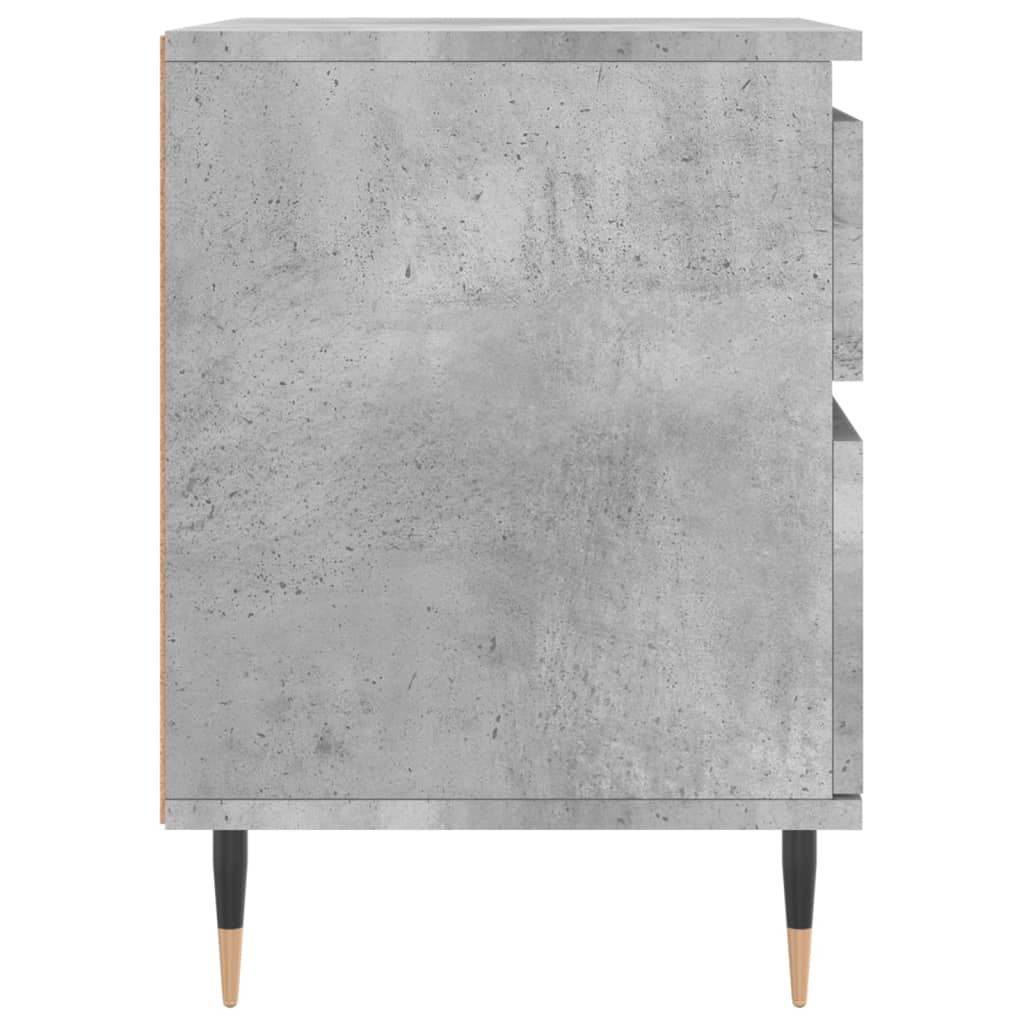 Comodini 2pz Grigio Cemento 40x35x50 cm in Legno Multistrato