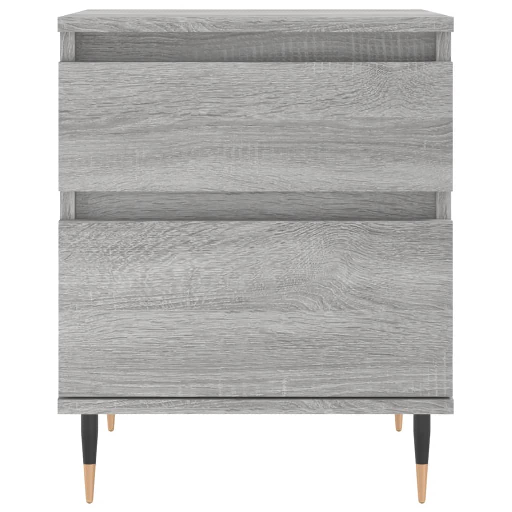 Comodini 2pz Grigio Sonoma 40x35x50 cm in Legno Multistrato