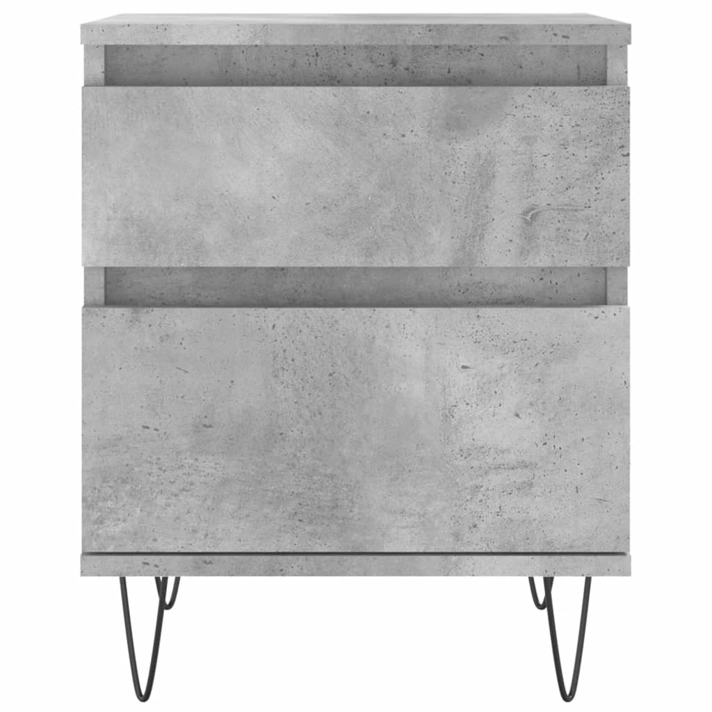 Comodini 2pz Grigio Cemento 40x35x50 cm in Legno Multistrato