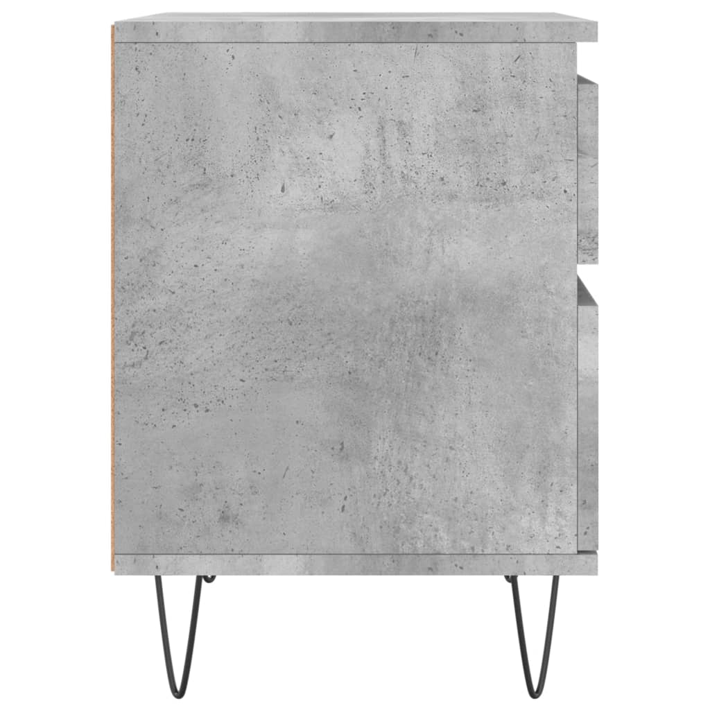 Comodini 2pz Grigio Cemento 40x35x50 cm in Legno Multistrato