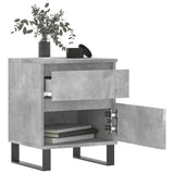 Comodini 2pz Grigio Cemento 40x35x50 cm in Legno Multistrato