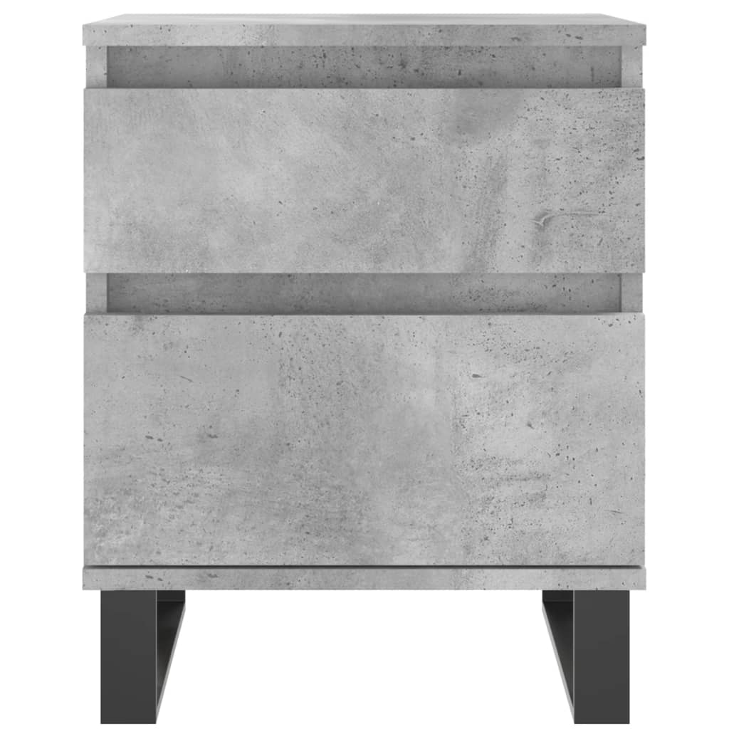 Comodini 2pz Grigio Cemento 40x35x50 cm in Legno Multistrato