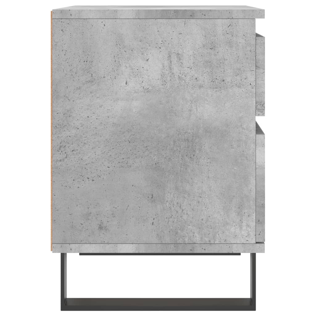 Comodini 2pz Grigio Cemento 40x35x50 cm in Legno Multistrato