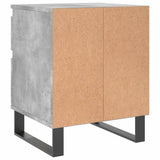 Comodini 2pz Grigio Cemento 40x35x50 cm in Legno Multistrato