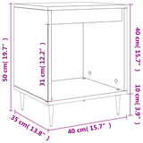 Comodini 2pz Bianchi 40x35x50 cm in Legno Multistrato