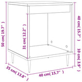 Comodini 2pz Neri 40x35x50 cm in Legno Multistrato