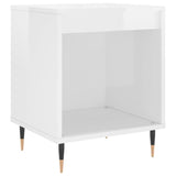 Comodini 2pz Bianco Lucido 40x35x50 cm in Legno Multistrato