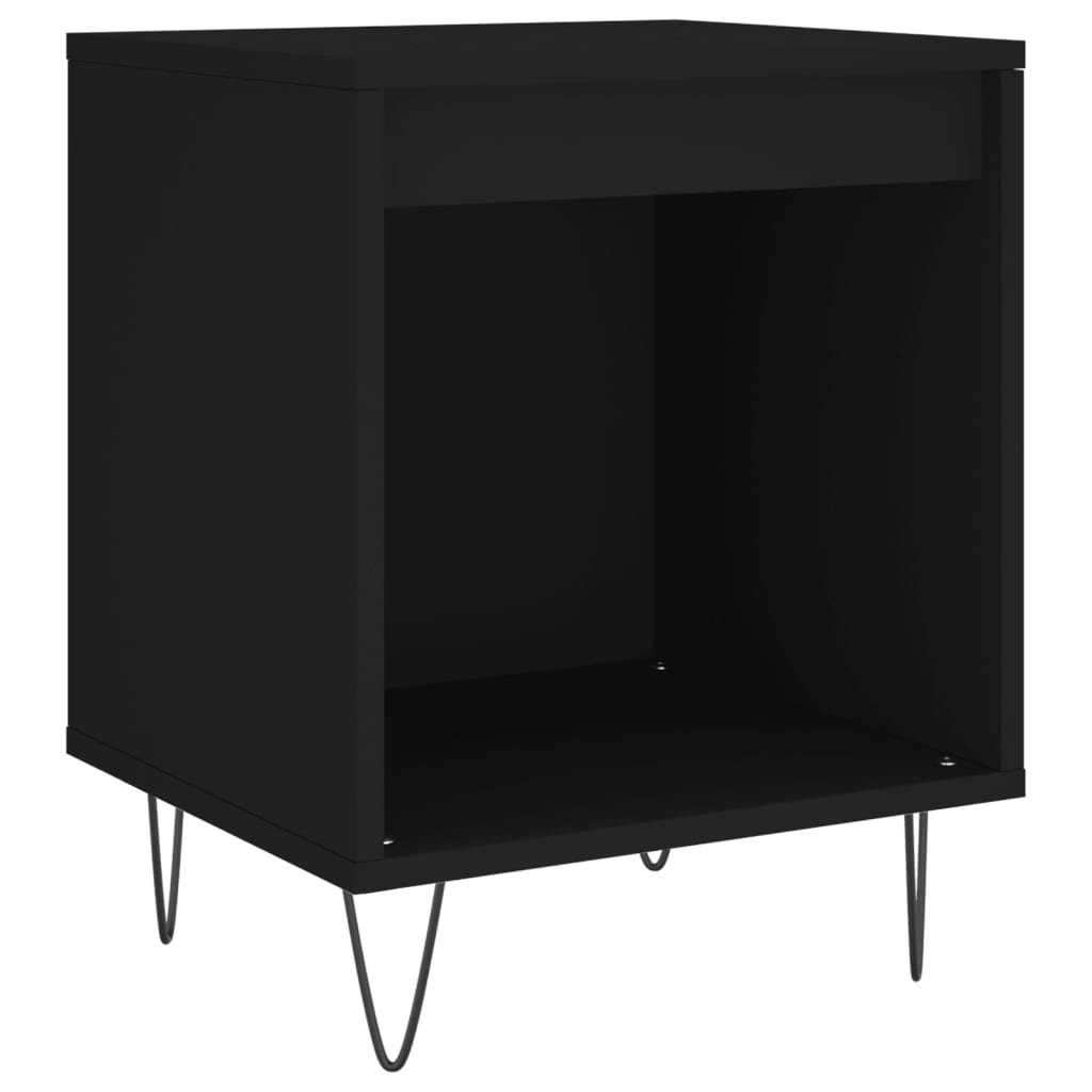 Comodino Nero 40x35x50 cm in Legno Multistrato