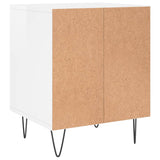 Comodini 2pz Bianco Lucido 40x35x50 cm in Legno Multistrato