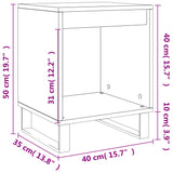 Comodino Bianco 40x35x50 cm in Legno Multistrato