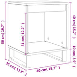 Comodino Rovere Fumo 40x35x50 cm in Legno Multistrato