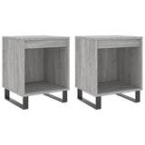 Comodini 2pz Grigio Sonoma 40x35x50 cm in Legno Multistrato