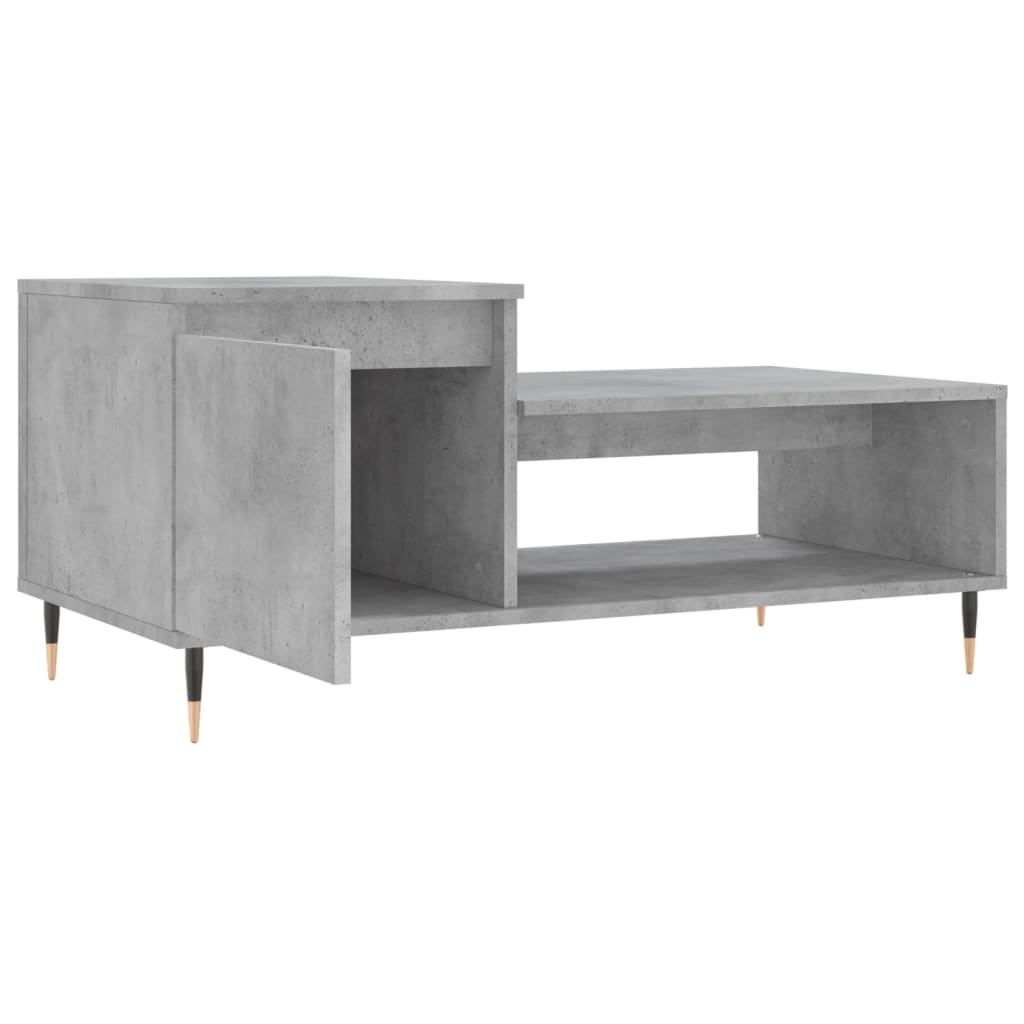 Tavolino Salotto Grigio Cemento 100x50x45 cm Legno Multistrato