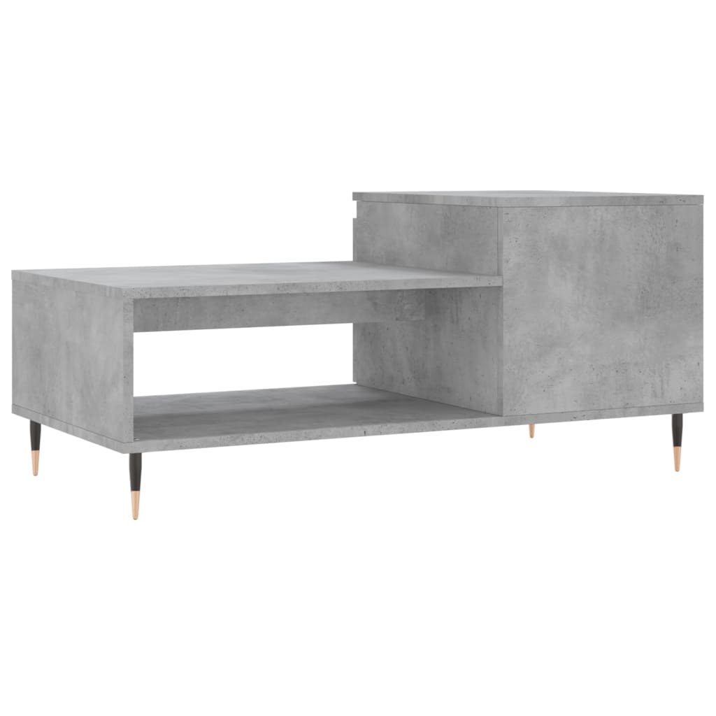 Tavolino Salotto Grigio Cemento 100x50x45 cm Legno Multistrato