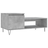 Tavolino Salotto Grigio Cemento 100x50x45 cm Legno Multistrato