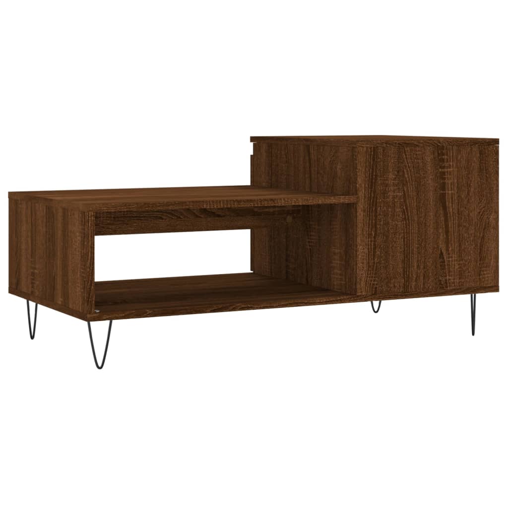 Tavolino da Salotto Rovere Marrone100x50x45cm Legno Multistrato