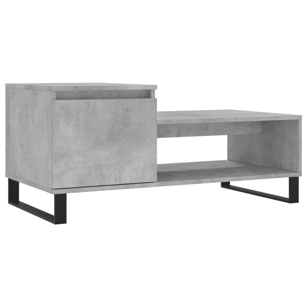 Tavolino Salotto Grigio Cemento 100x50x45 cm Legno Multistrato