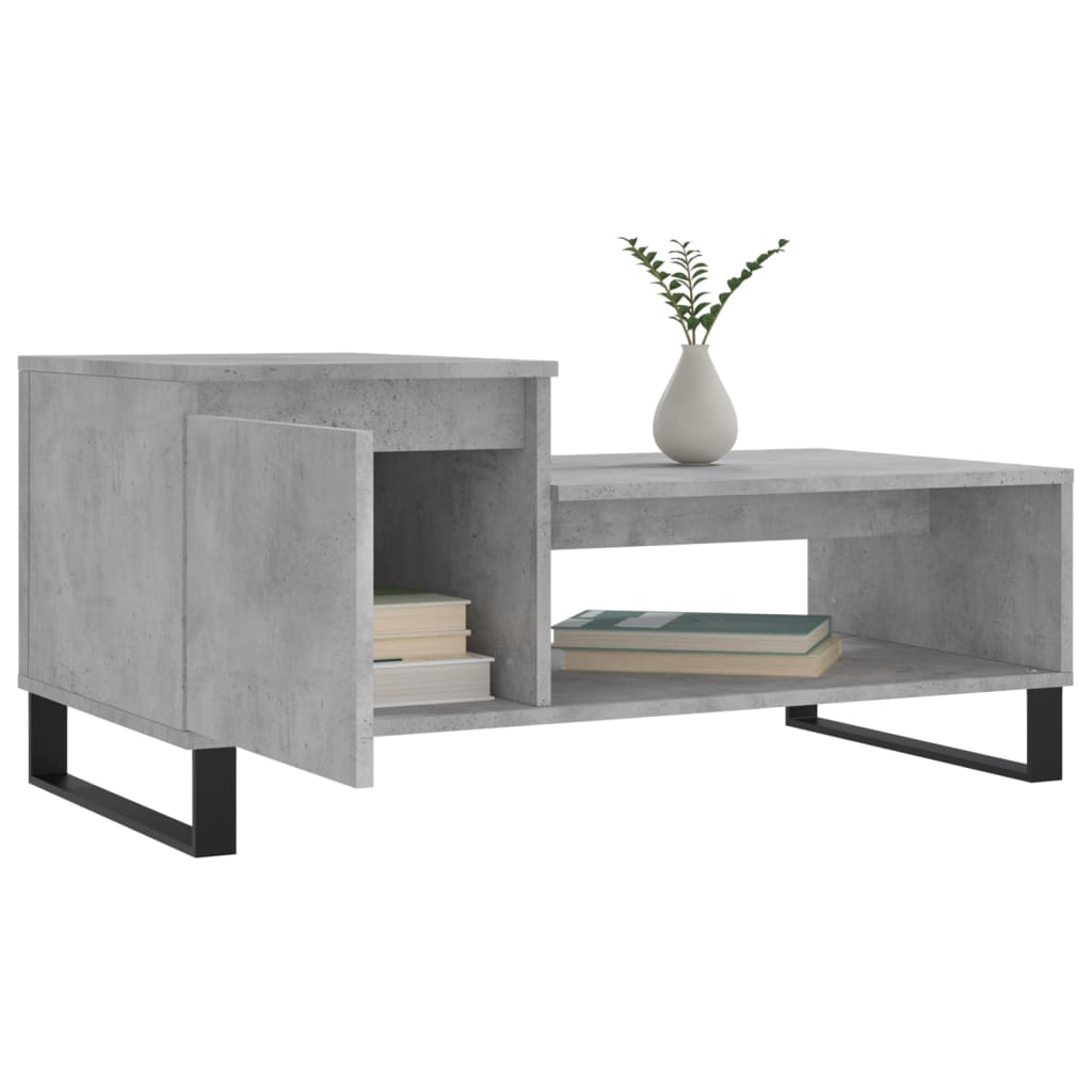 Tavolino Salotto Grigio Cemento 100x50x45 cm Legno Multistrato