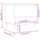 Tavolino Bianco Lucido 50x46x50 cm in Legno Multistrato