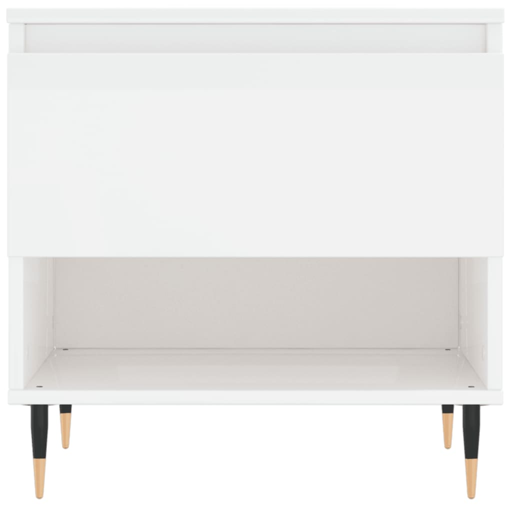 Tavolini Salotto 2pz Bianco Lucido 50x46x50cm Legno Multistrato