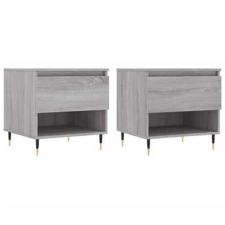 Tavolini Salotto 2pz Grigio Sonoma 50x46x50cm Legno Multistrato