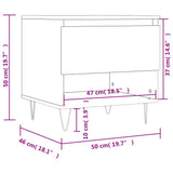 Tavolino da Salotto Bianco 50x46x50 cm in Legno Multistrato