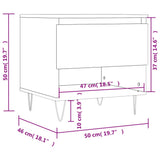 Tavolino Bianco Lucido 50x46x50 cm in Legno Multistrato