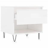 Tavolini Salotto 2pz Bianco Lucido 50x46x50cm Legno Multistrato