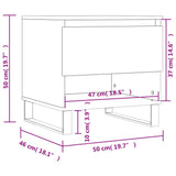 Tavolino Bianco Lucido 50x46x50 cm in Legno Multistrato