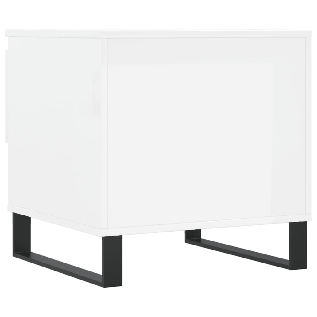 Tavolini Salotto 2pz Bianco Lucido 50x46x50cm Legno Multistrato