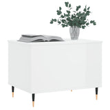 Tavolino Salotto Bianco Lucido 60x44,5x45 cm Legno Multistrato