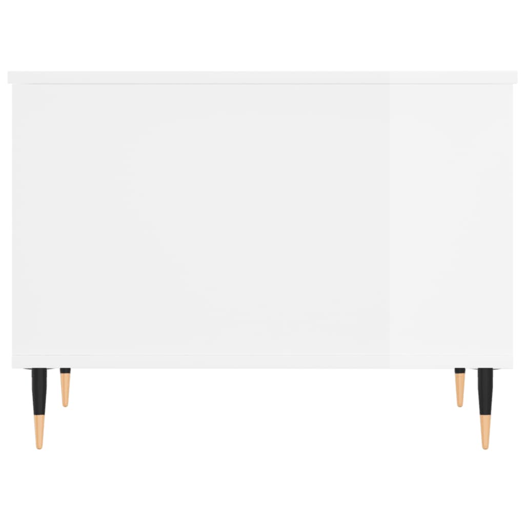 Tavolino Salotto Bianco Lucido 60x44,5x45 cm Legno Multistrato