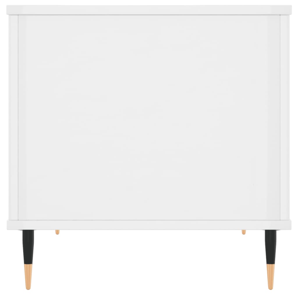 Tavolino Salotto Bianco Lucido 60x44,5x45 cm Legno Multistrato