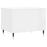 Tavolino Salotto Bianco Lucido 60x44,5x45 cm Legno Multistrato