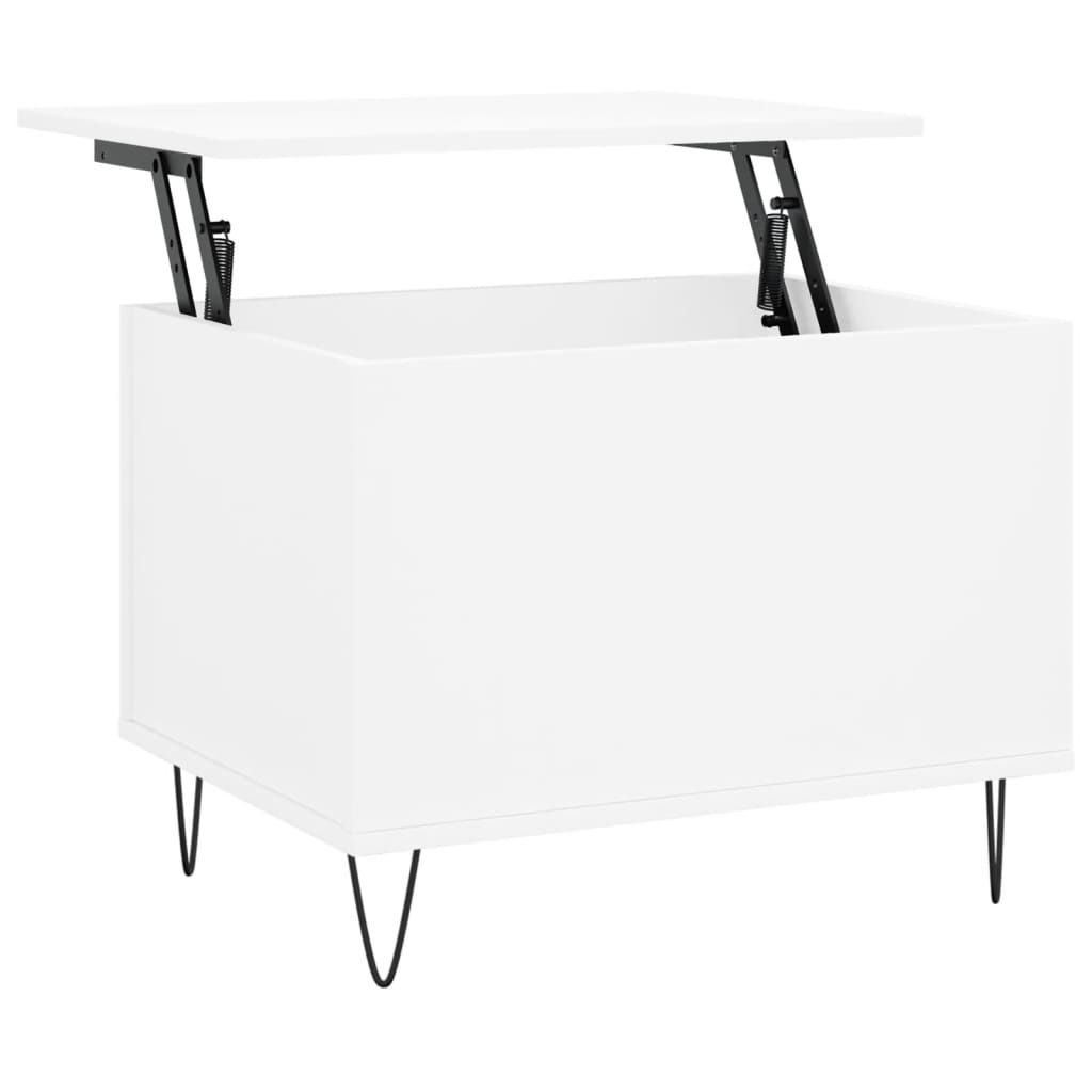 Tavolino da Salotto Bianco 60x44,5x45 cm in Legno Multistrato