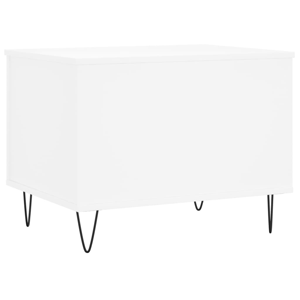 Tavolino da Salotto Bianco 60x44,5x45 cm in Legno Multistrato