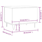 Tavolino da Salotto Nero 60x44,5x45 cm in Legno Multistrato