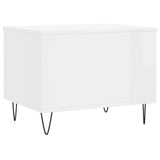 Tavolino Salotto Bianco Lucido 60x44,5x45 cm Legno Multistrato