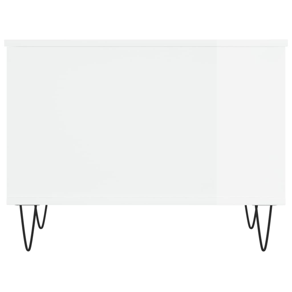 Tavolino Salotto Bianco Lucido 60x44,5x45 cm Legno Multistrato