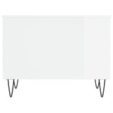 Tavolino Salotto Bianco Lucido 60x44,5x45 cm Legno Multistrato