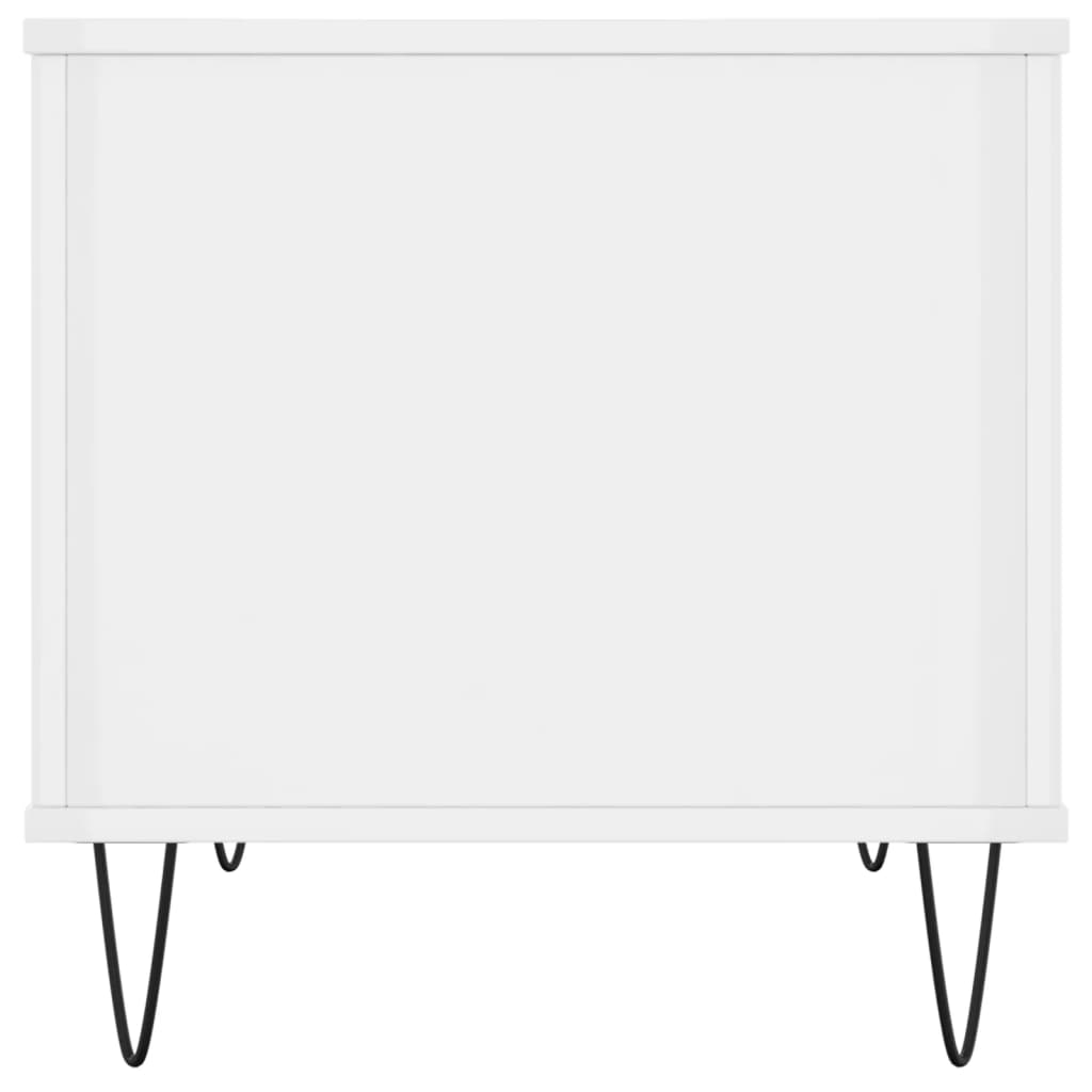 Tavolino Salotto Bianco Lucido 60x44,5x45 cm Legno Multistrato