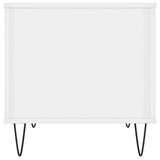 Tavolino Salotto Bianco Lucido 60x44,5x45 cm Legno Multistrato