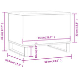 Tavolino da Salotto Nero 60x44,5x45 cm in Legno Multistrato