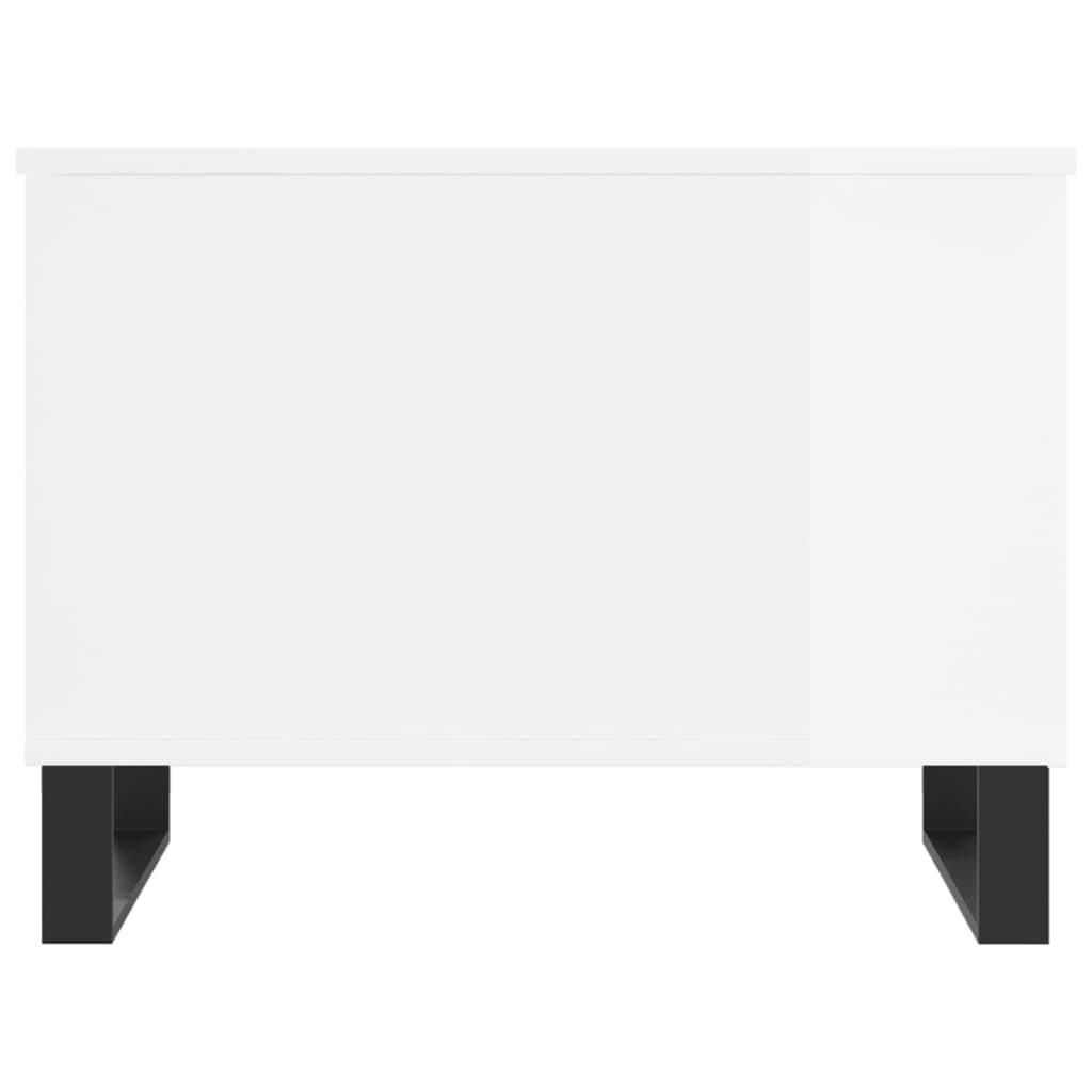 Tavolino Salotto Bianco Lucido 60x44,5x45 cm Legno Multistrato