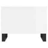 Tavolino Salotto Bianco Lucido 60x44,5x45 cm Legno Multistrato