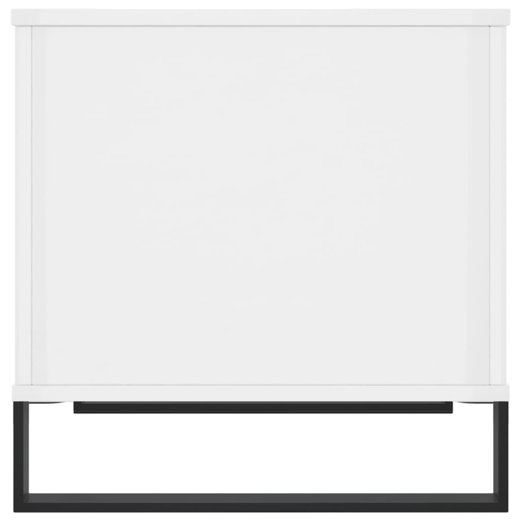 Tavolino Salotto Bianco Lucido 60x44,5x45 cm Legno Multistrato