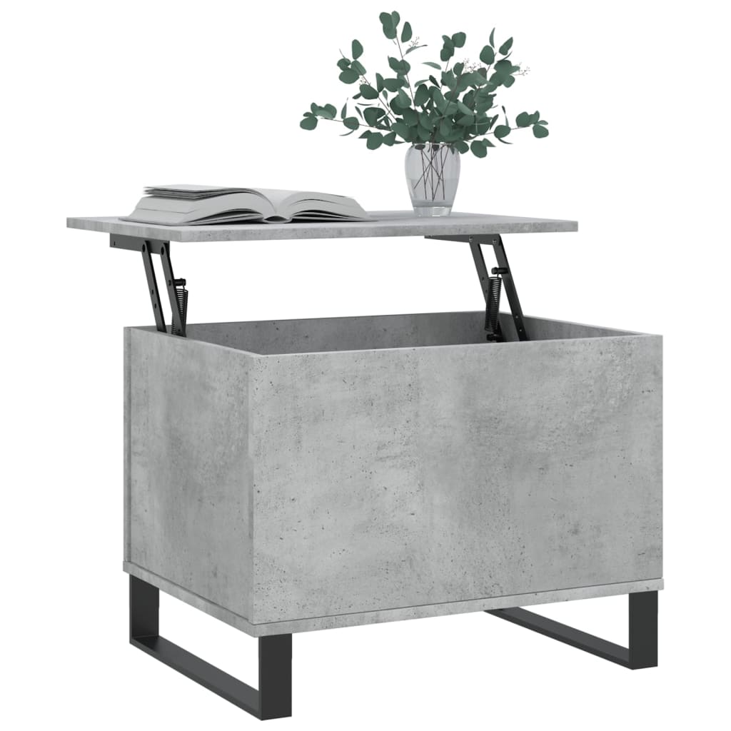 Tavolino Salotto Grigio Cemento 60x44,5x45 cm Legno Multistrato