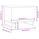 Tavolino Salotto Rovere Marrone 60x44,5x45 cm Legno Multistrato